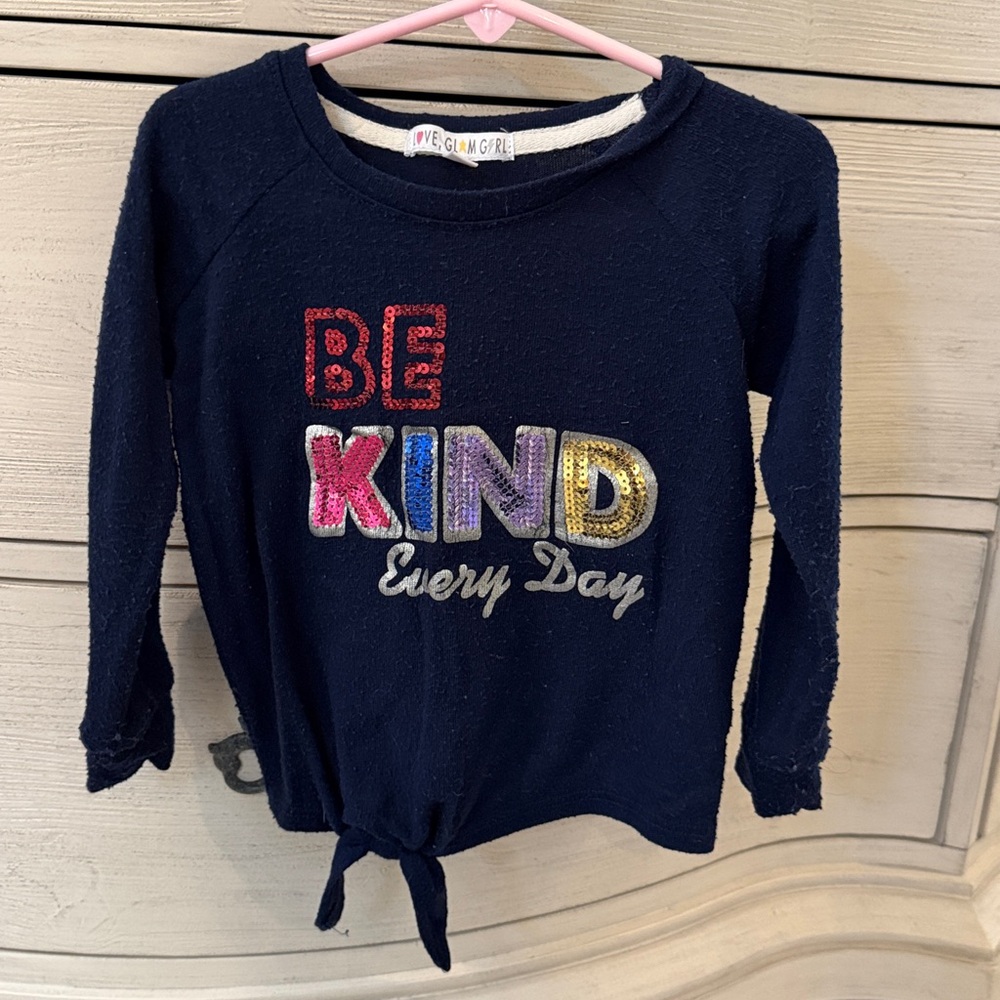 Love Glam Girl Girl’s Long Sleeve Be Kind Every Day T- Sz 3